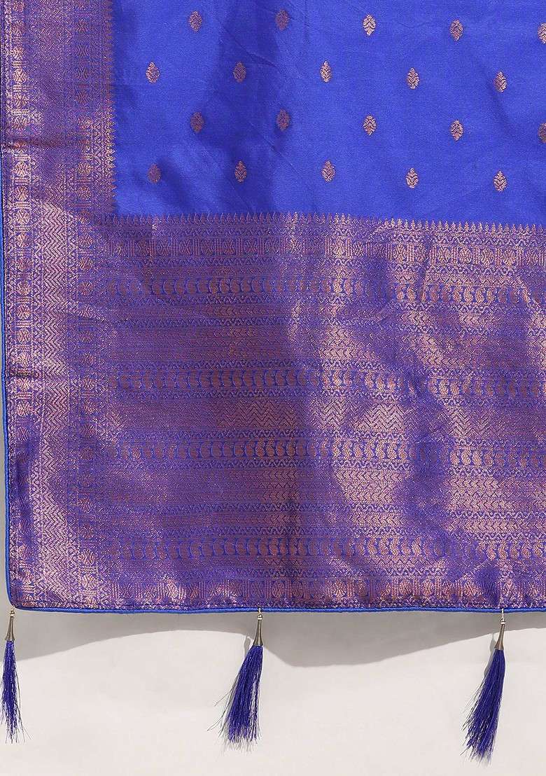Turquoise Blue Emboridered Blended Lehenga Choli - Indya