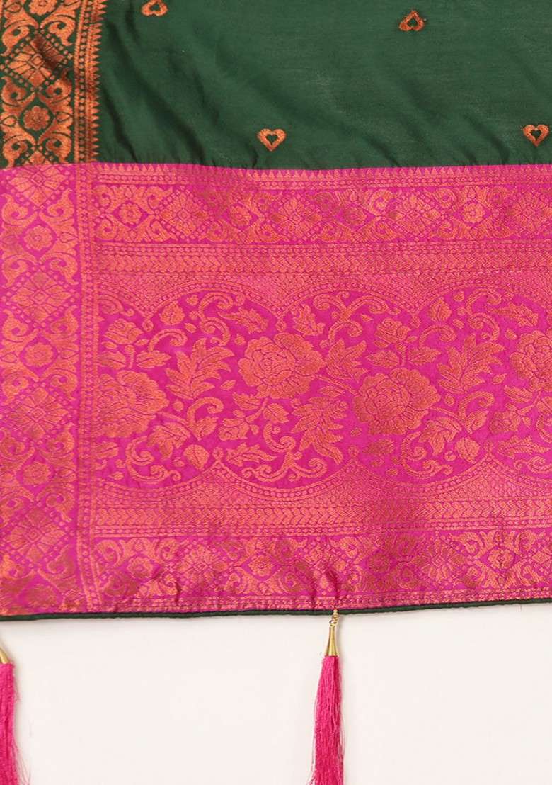 Pink Zari Work Blended Lehenga Choli - Indya