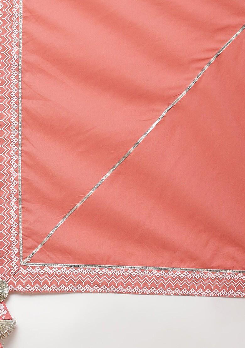 Pink Printed Blended Lehenga Choli