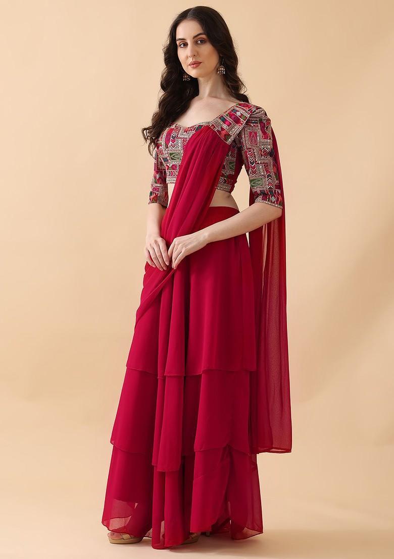 Pink Emboridered Blended Lehenga Choli