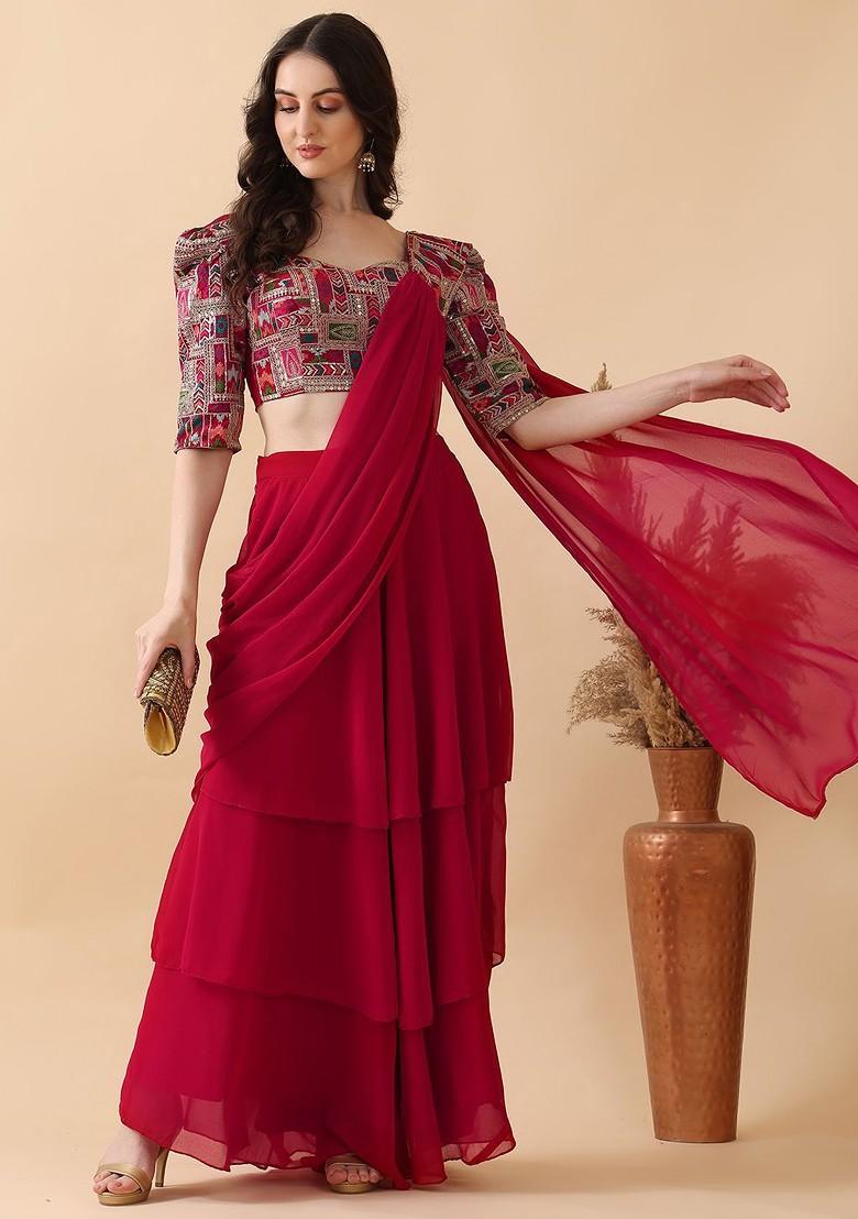 Pink Emboridered Blended Lehenga Choli