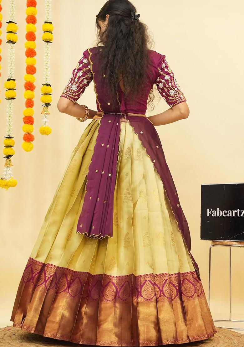 Beige Emboridered Blended Lehenga Choli - Indya
