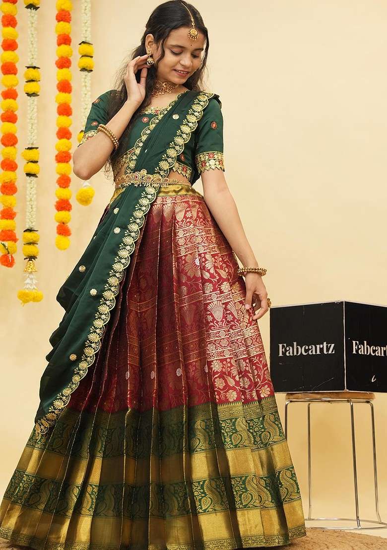 Maroon Emboridered Blended Lehenga Choli - Indya
