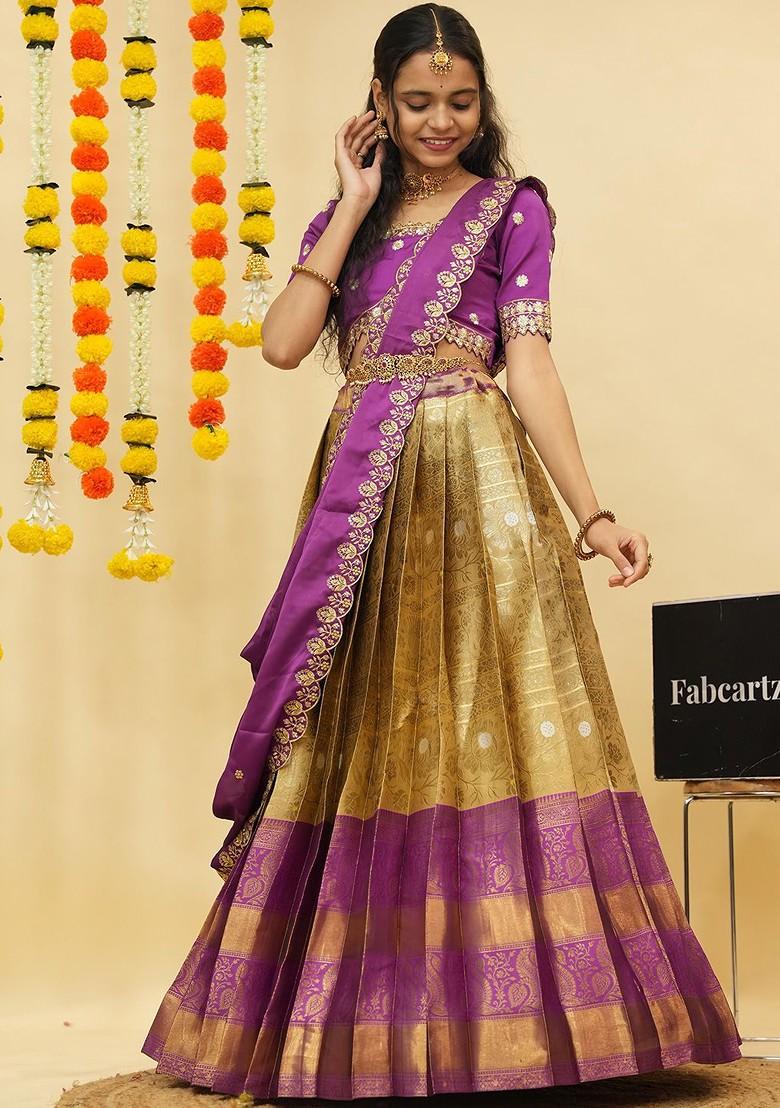 Cream Emboridered Blended Lehenga Choli - Indya