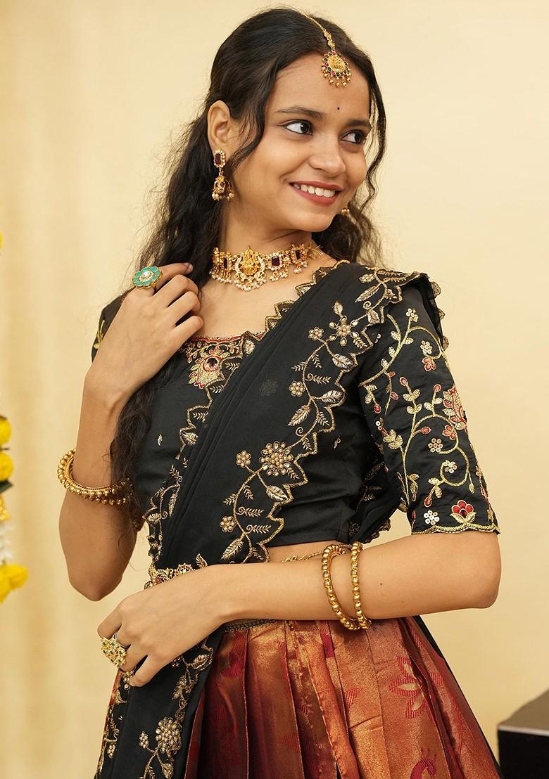 Maroon Emboridered Blended Lehenga Choli - Indya