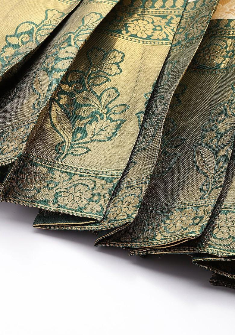 Cream Emboridered Blended Lehenga Choli - Indya