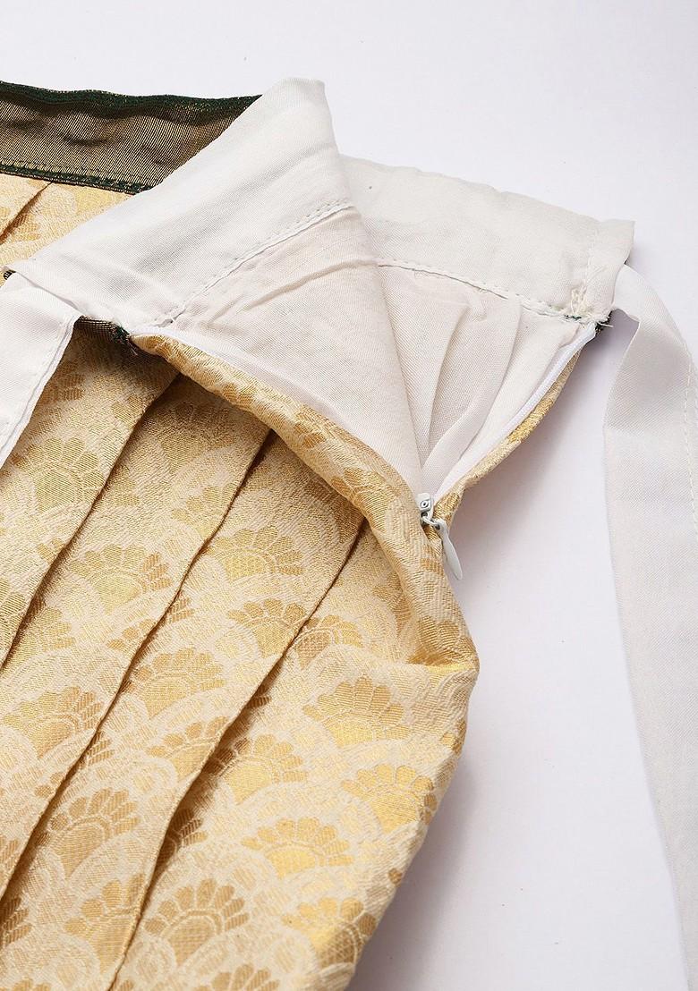 Cream Emboridered Blended Lehenga Choli - Indya