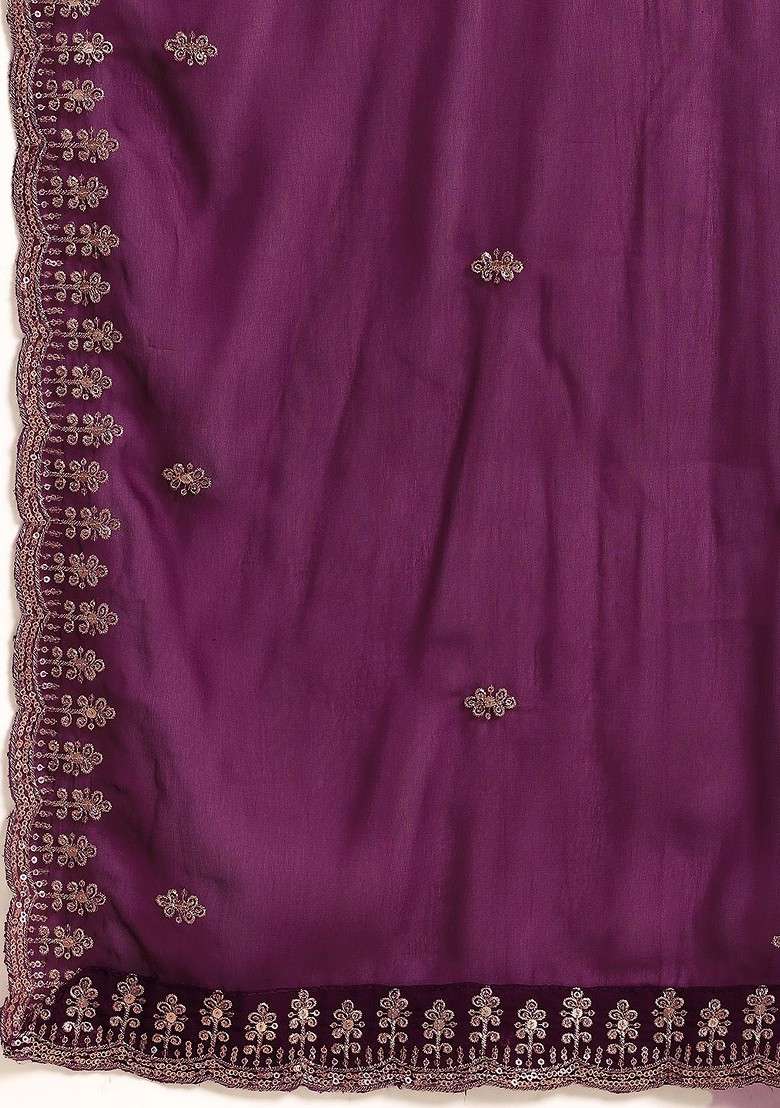 Pink Emboridered Blended Lehenga Choli - Indya
