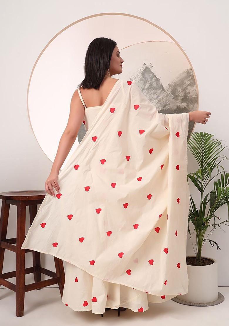 Cream Emboridered Blended Lehenga Choli - Indya