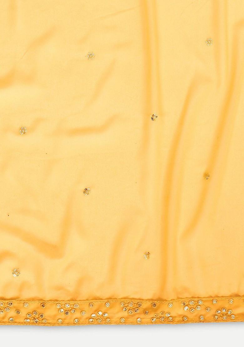 Yellow Emboridered Blended Lehenga Choli - Indya