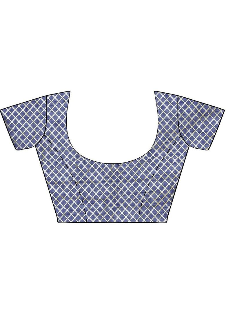 Blue Printed Blended Lehenga Choli - Indya