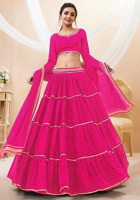 Pink Gotta Patti Blended Lehenga Choli — view on Indya