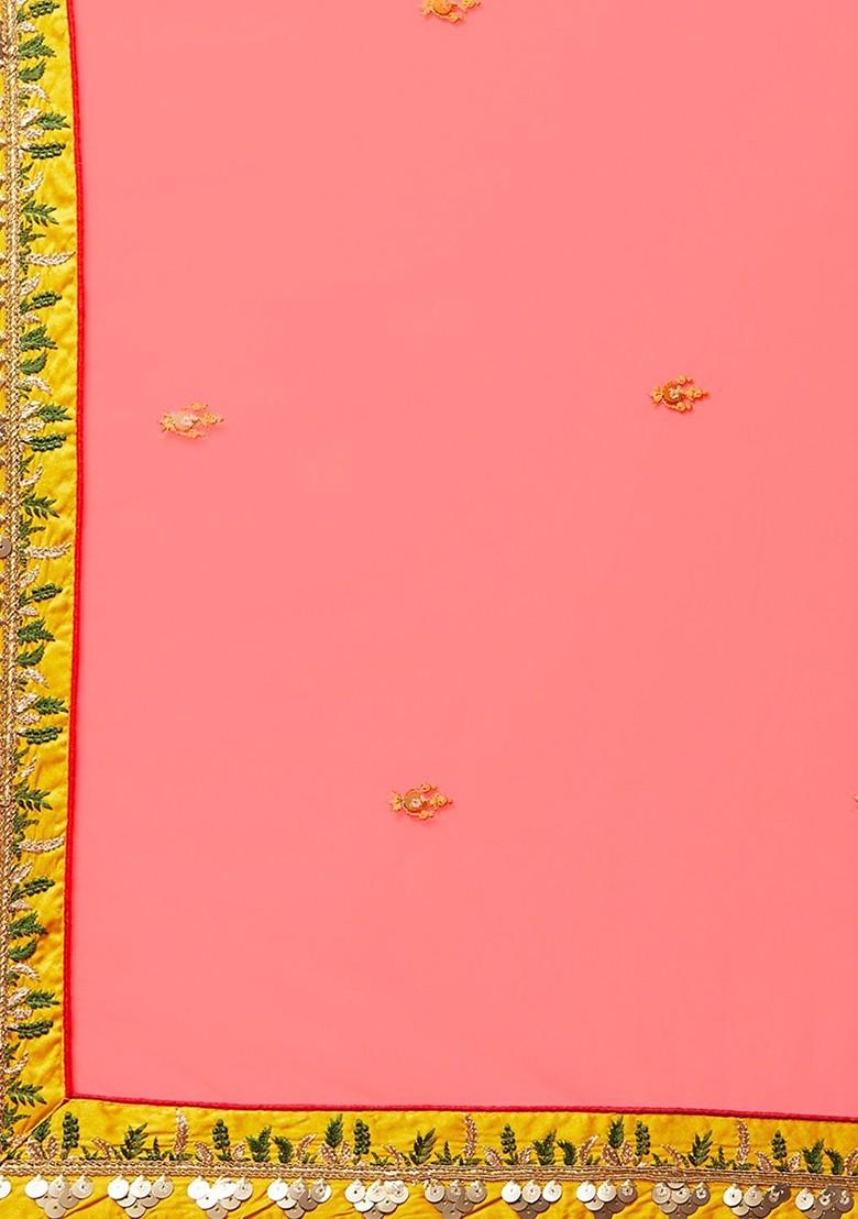 Mustard Emboridered Blended Lehenga Choli - Indya