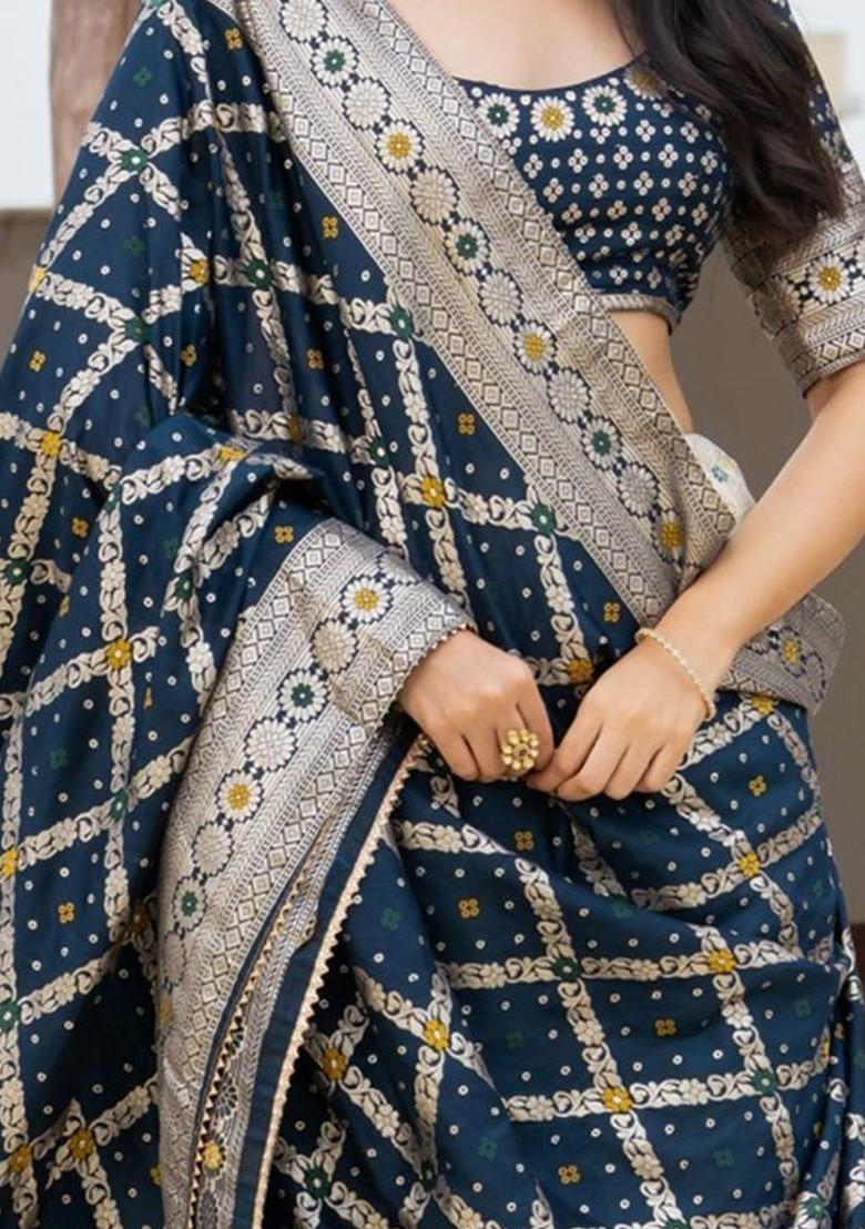 Teal Embellished Blended Lehenga Choli - Indya