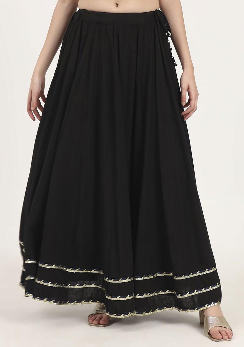 Black Gotta Patti Blended Lehenga Choli - Indya