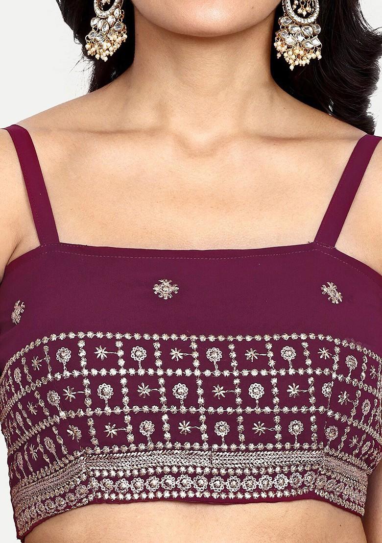 Maroon Emboridered Blended Lehenga Choli - Indya