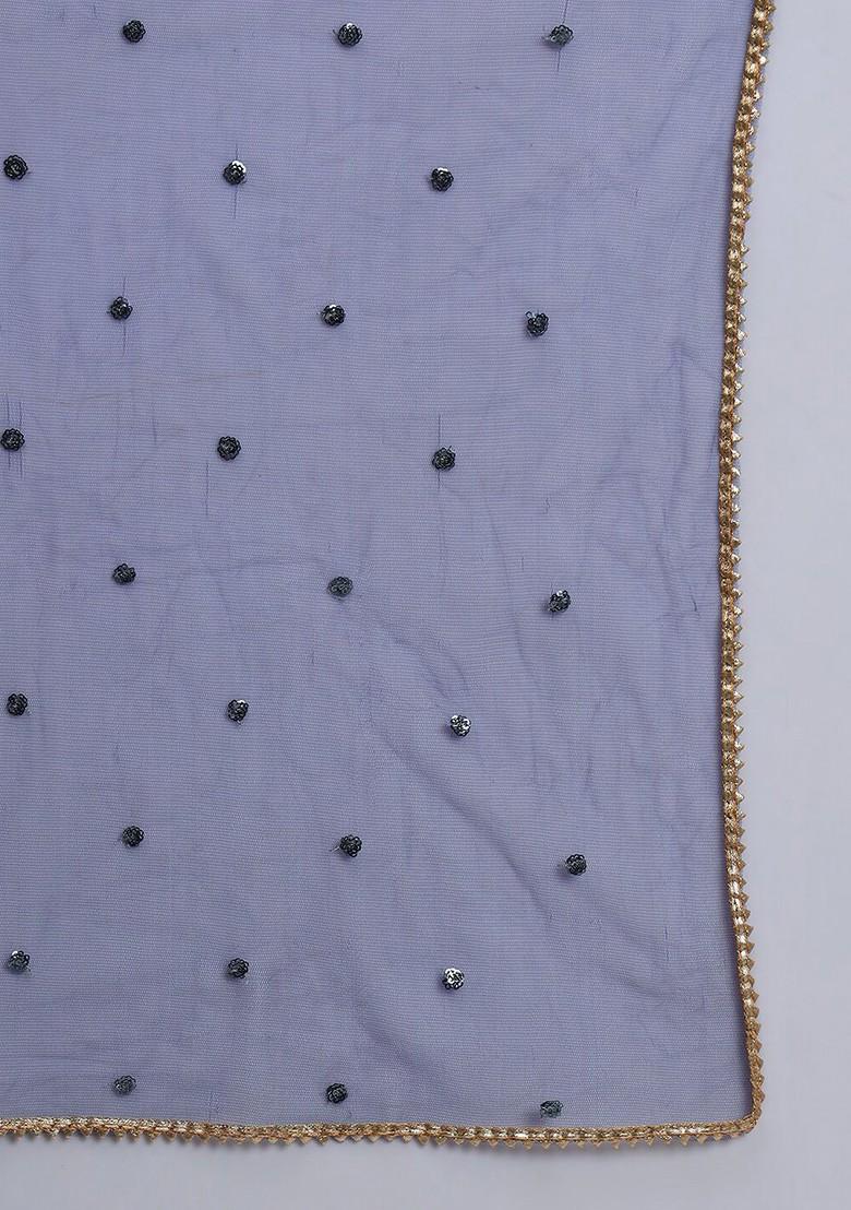 Blue Gotta Patti Blended Lehenga Choli