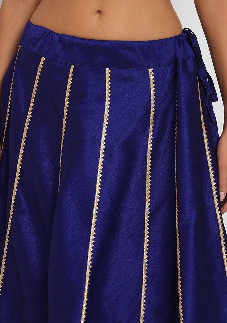 Blue Gotta Patti Blended Lehenga Choli