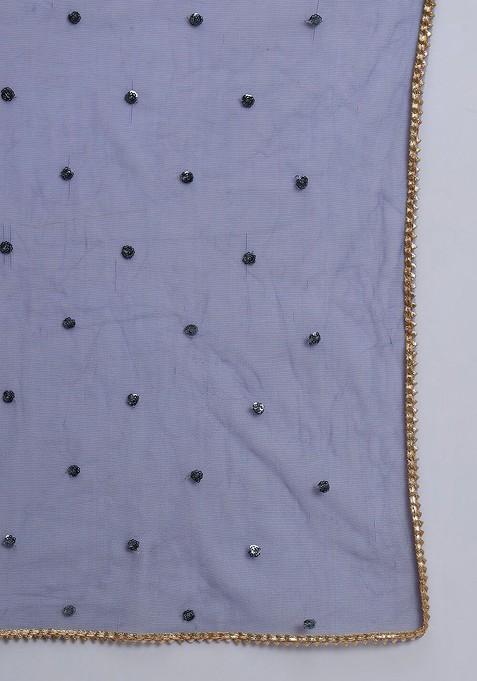 Blue Gotta Patti Blended Lehenga Choli