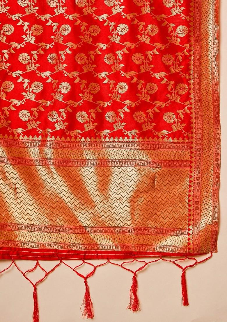 Beige Woven Design Blended Lehenga Choli - Indya