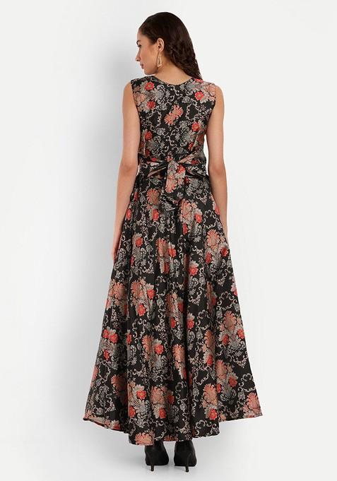 Black Printed Blended Lehenga Choli