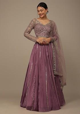 Pink Emboridered Blended Lehenga Choli