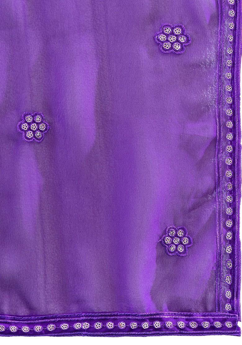 Blue Emboridered Blended Lehenga Choli - Indya