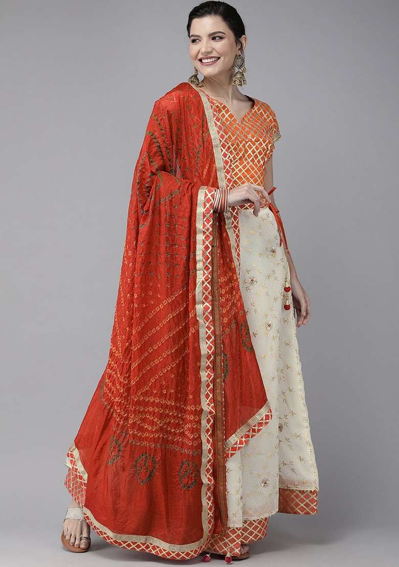 White Emboridered Blended Lehenga Choli - Indya