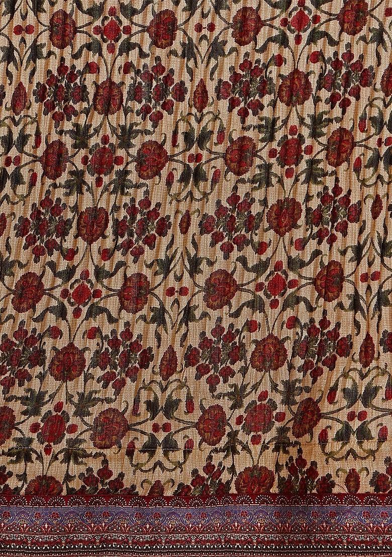 Cream Emboridered Blended Lehenga Choli - Indya