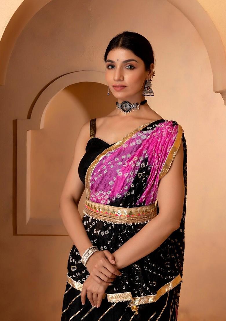 Black Embellished Blended Lehenga Choli - Indya