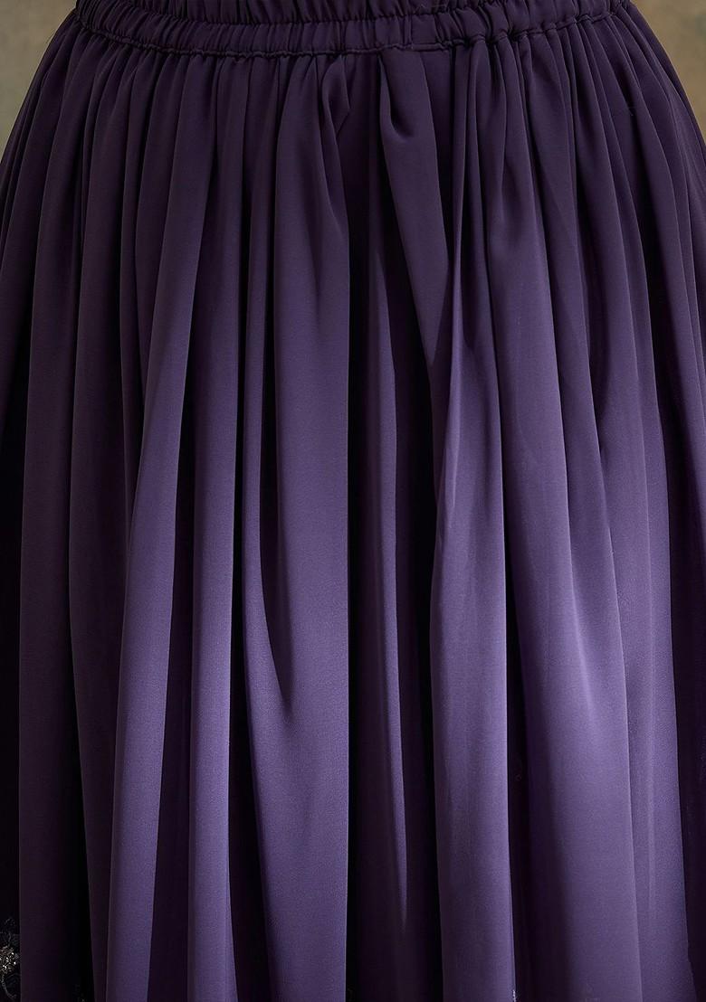 Purple Emboridered Blended Lehenga Choli - Indya
