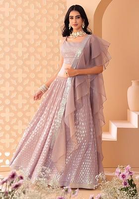 Pink Emboridered Blended Lehenga Choli