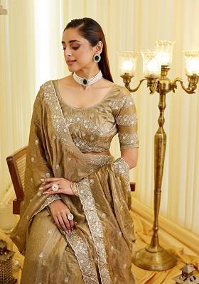 Gold Emboridered Blended Lehenga Choli