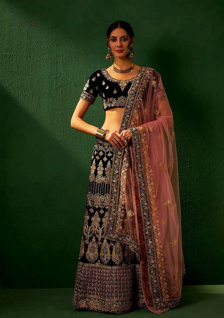 Maroon Emboridered Blended Lehenga Choli - Indya