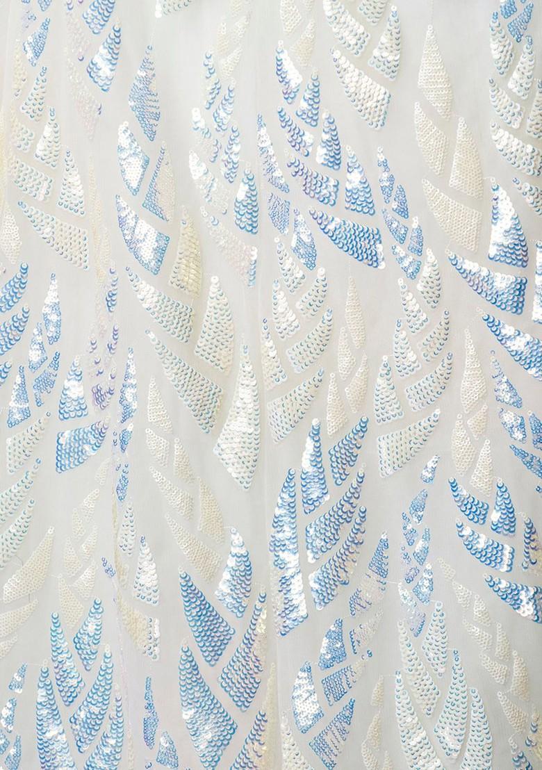 White Emboridered Blended Lehenga Choli - Indya