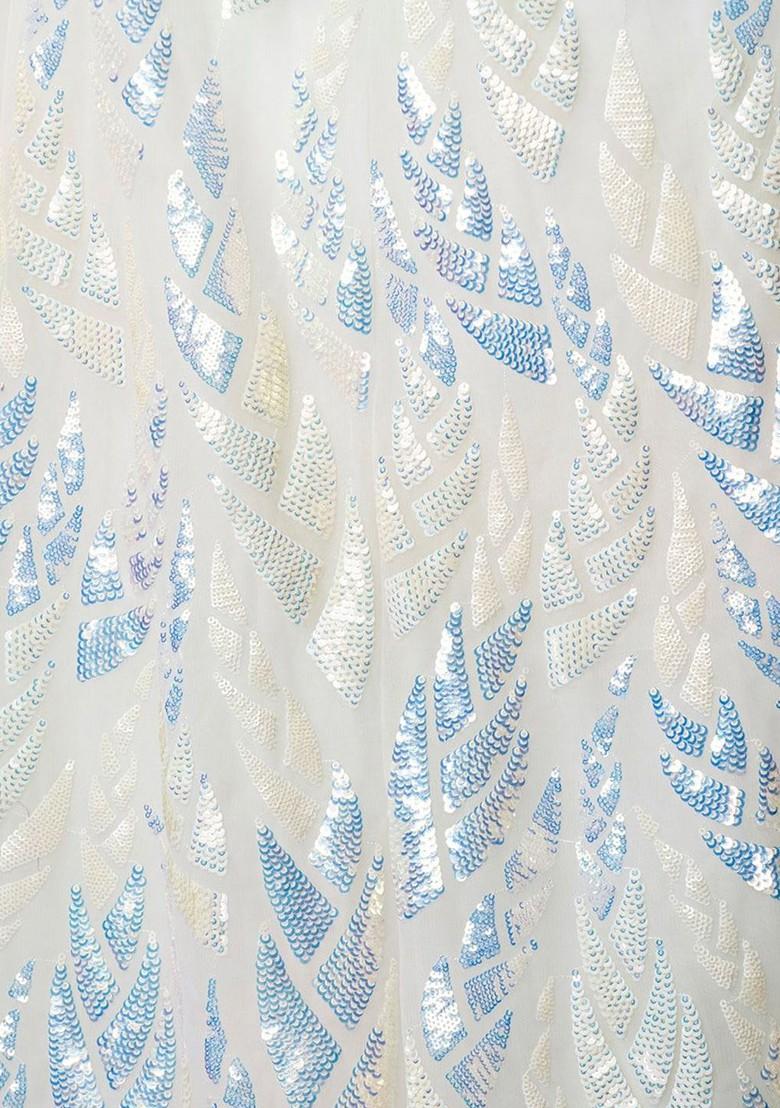 White Embellished Blended Lehenga Choli - Indya