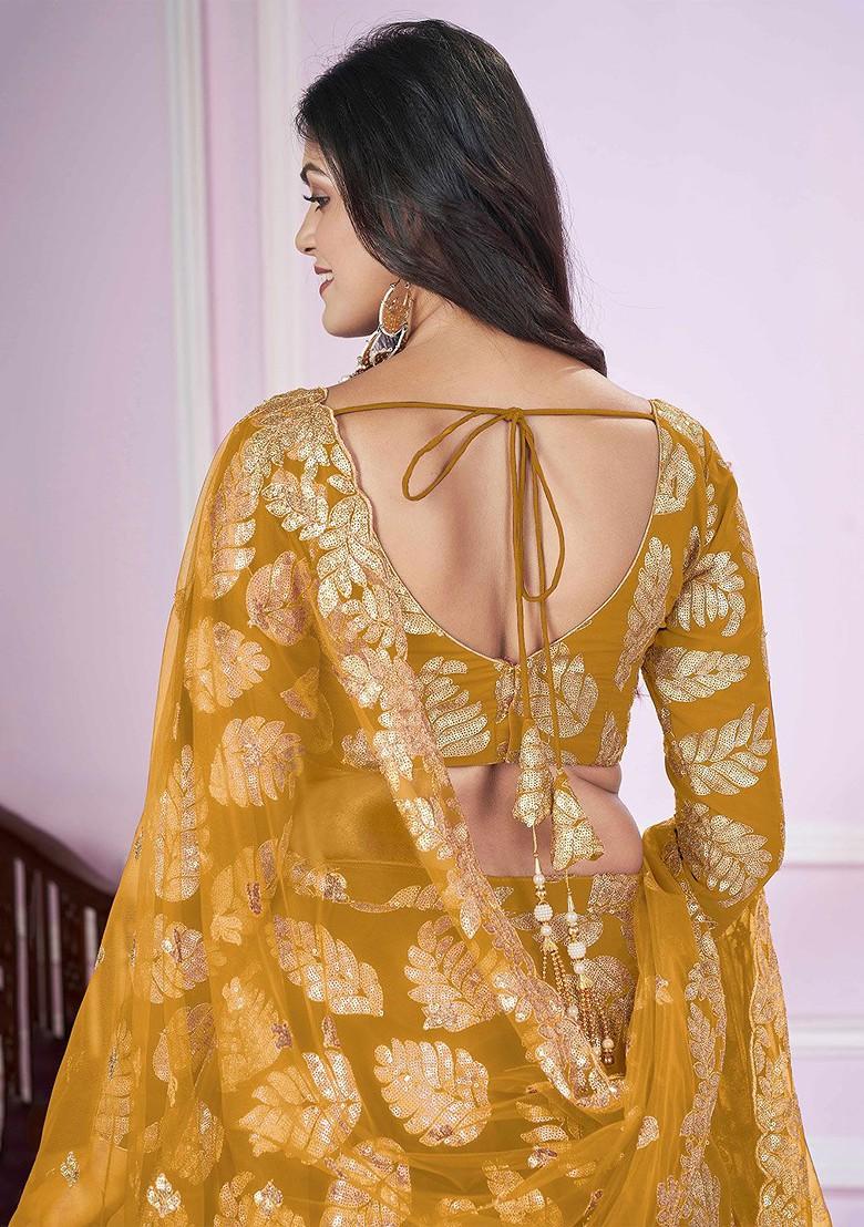 Yellow Embellished Blended Lehenga Choli - Indya