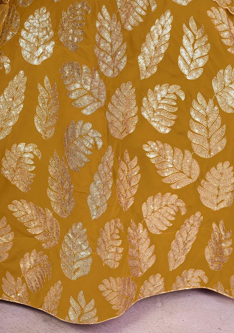 Yellow Emboridered Blended Lehenga Choli - Indya