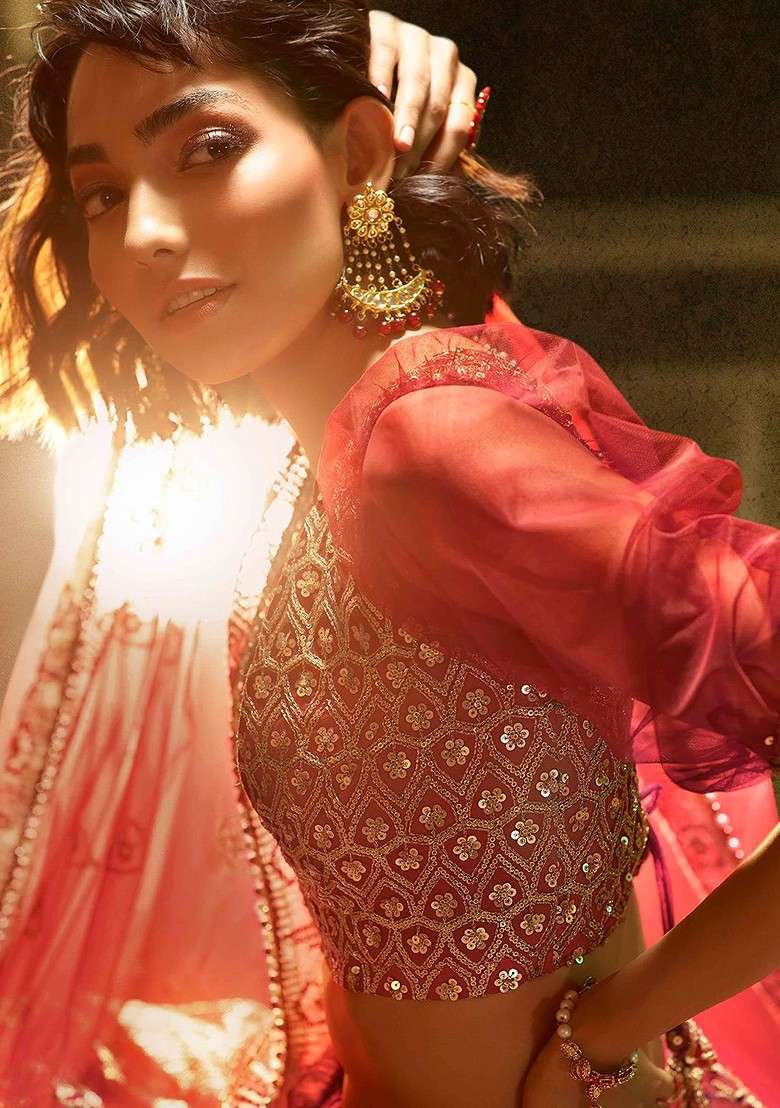 Maroon Emboridered Blended Lehenga Choli - Indya