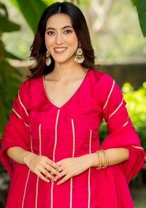 Pink Emboridered Blended Lehenga Choli