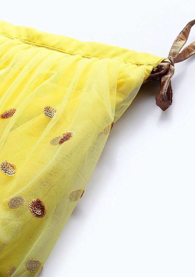 Yellow Emboridered Blended Lehenga Choli - Indya