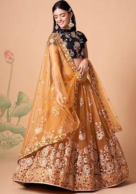 Gold Emboridered Blended Lehenga Choli