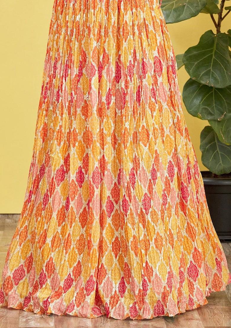 Yellow Emboridered Blended Lehenga Choli - Indya