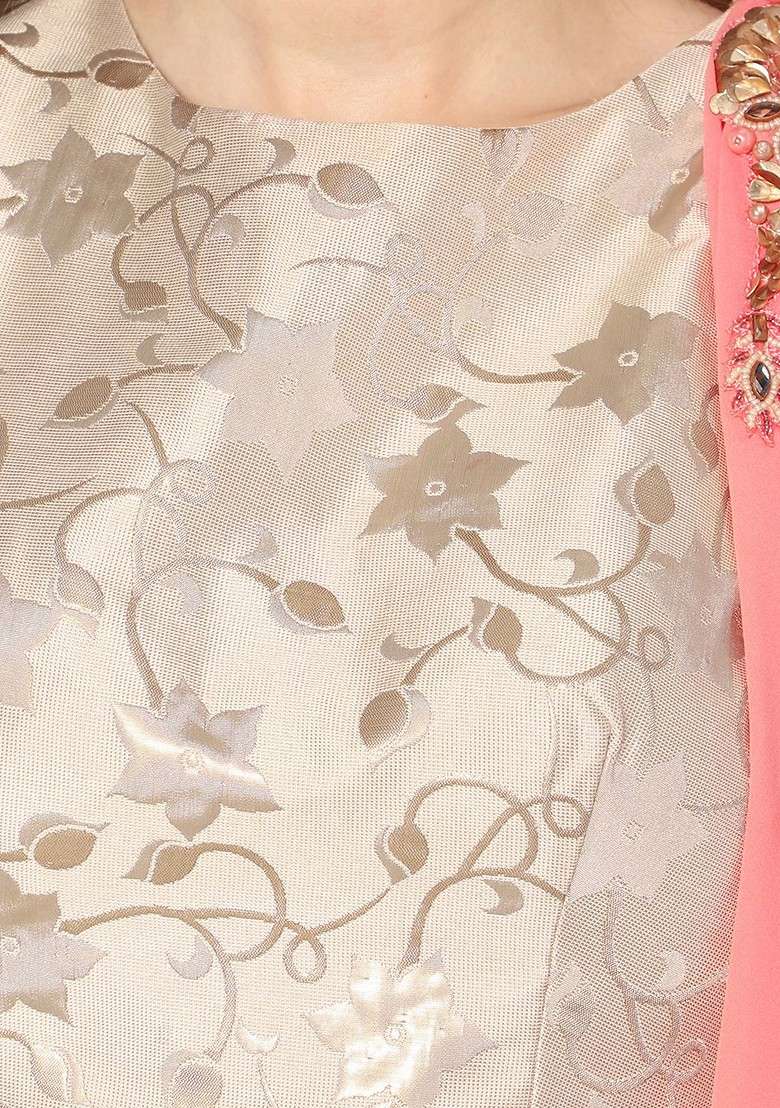 Cream Emboridered Blended Lehenga Choli - Indya