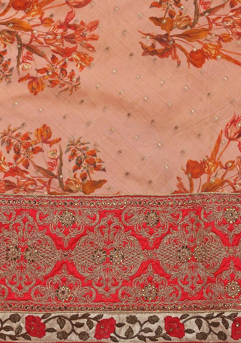 Pink Emboridered Blended Lehenga Choli