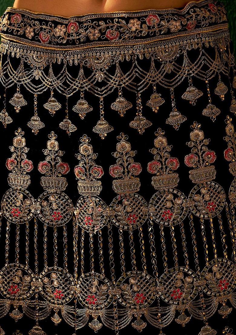 Blue Emboridered Blended Lehenga Choli - Indya