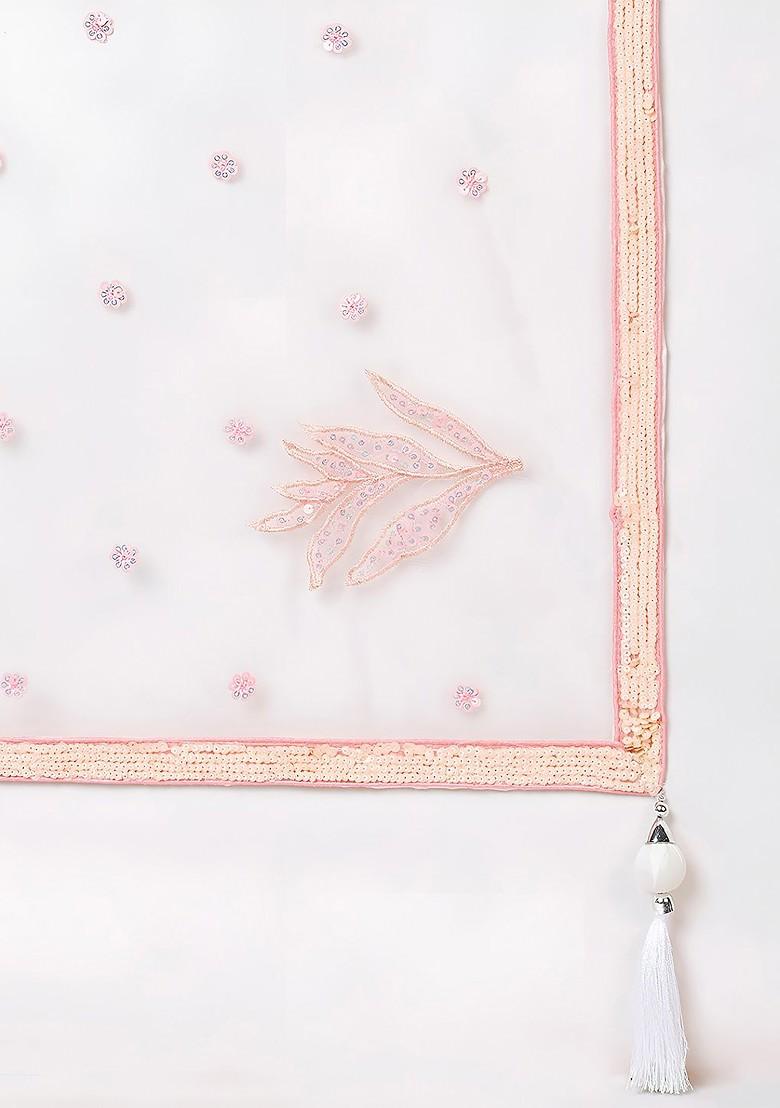 Off White Emboridered Blended Lehenga Choli - Indya