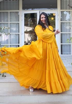 Yellow Emboridered Blended Lehenga Choli