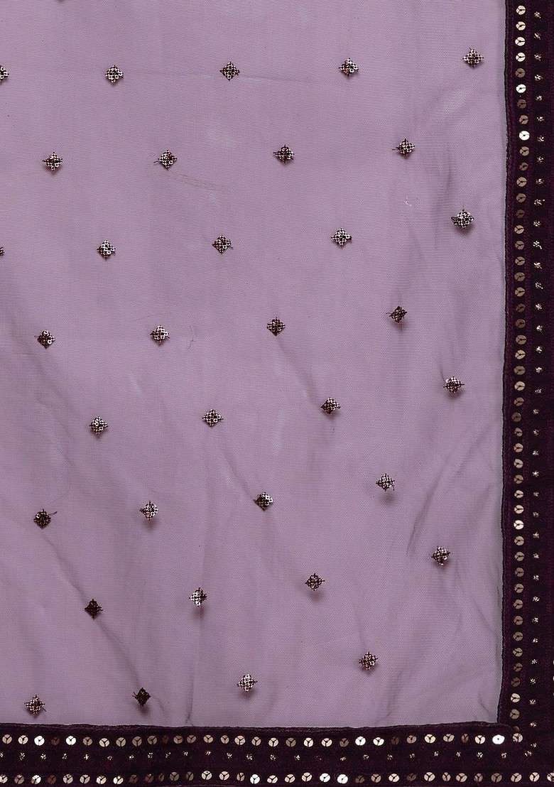 Burgundy Emboridered Blended Lehenga Choli - Indya