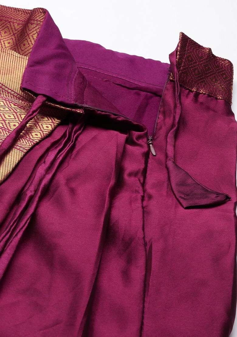 Purple Emboridered Blended Lehenga Choli - Indya
